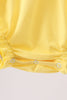 Royal blue&mustard character ruffle bubble