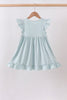 Light blue character embroidery ruffle dress