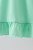 Green character embroidery ruffle dress