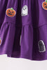Purple ghost pumpkin sequin ruffle dress