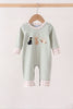 Sage hunting embroidery romper
