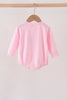 Pink football bow sequin bubble
