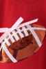 Maroon football bow sequin bubble