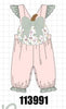 Pink pumpkin bow applique ruffle romper