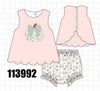 Pink pumpkin bow applique bloomer set