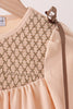 Khaki floral smocked bubble