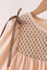 Khaki floral smocked dress
