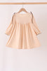 Khaki floral smocked dress