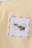 Blue airplane embroidery stripe vest set