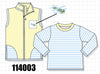 Blue airplane embroidery stripe vest set