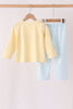 Blue airplane embroidery stripe pants set
