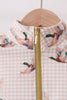 Khaki Duck Print Gingham Pullover