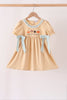 God is great god is good embroidery ruffle dress
