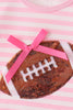 Pink football sequin stripe bloomer set