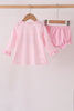 Pink football sequin stripe bloomer set