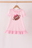 Pink football sequin stripe dress
