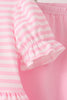 Pink football sequin stripe ruffle pants set