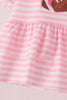Pink football sequin stripe ruffle pants set