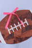 Blue football sequin mom&me top