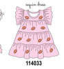 Pink football sequin tiered dress