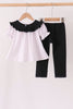 Black Ghost Embroidery Pants Set