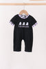 Black Ghost Embroidery Romper