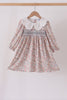 Floral smocked lace dress