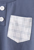 Teal pocket plaid pants set