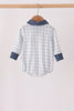 Teal pocket plaid bubble