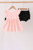 Pink Ghost Embroidery Ruffle Bloomer Set