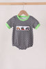 Black car embroidery checkered bubble