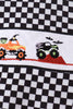 Black car embroidery checkered bubble