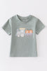 Green train pumpkin applique boy top