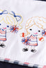 Navy cheerleading embroidery girl romper