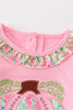 Pink pumpkin applique girl set