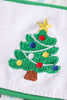 Christmas tree embroidery plaid boy set