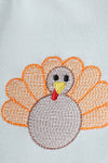 Green turkey embroidery boy top