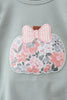 Sage Floral Pumpkin Applique Ruffle Bubble