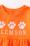 Orange CLEMSON embroidery terry dress