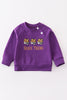 Purple tiger embroidery boy terry sweatshirt
