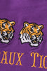 Purple tiger embroidery boy terry sweatshirt