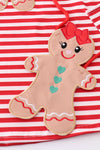 Red stripe gingerbread applique bag 2pc dress