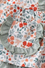 Floral print ruffle baby girl bubble