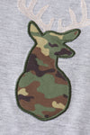Camouflage print deer applique girl set