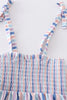 Blue stripe smocked strap girl bubble