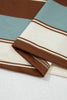 White Stripe Button Polo Collar Tee Drawstring Elastic Waist Patchwork 2pcs Short Set
