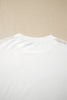White Sheer Lace Splicing Long Sleeve Shift Top