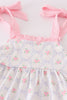 Pink bow floral print girl set