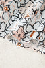 Khaki Bold Floral Print Frilled Puff Sleeve Button Down Shirt