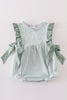 Green gingham girl ruffle bubble